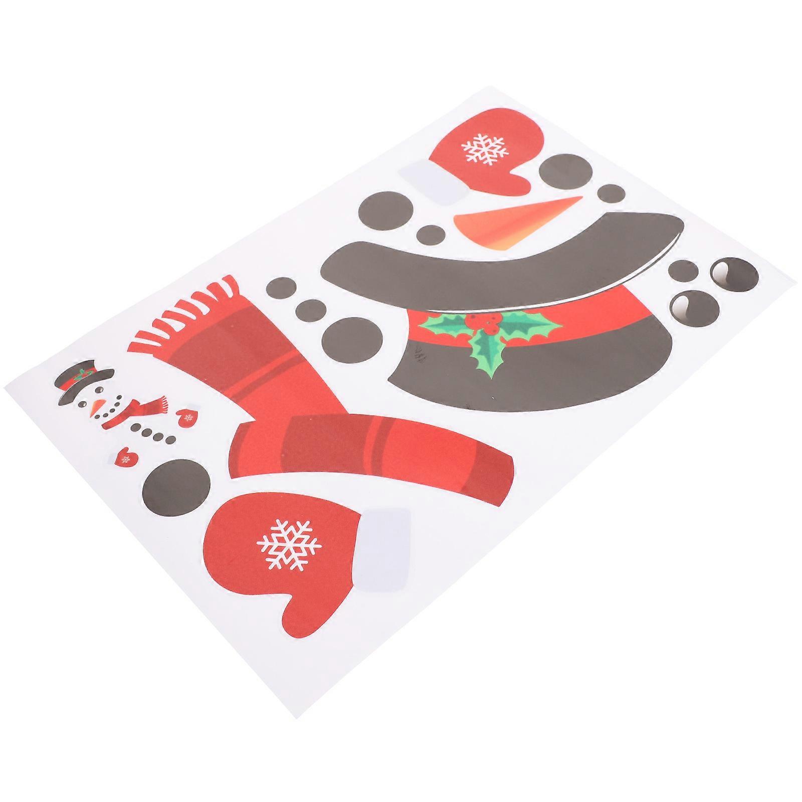 Christmas Snowman Wall Decal Removable Wall Stickers For Home Decor Assorted Color 20 X 32 Cm 1 Set