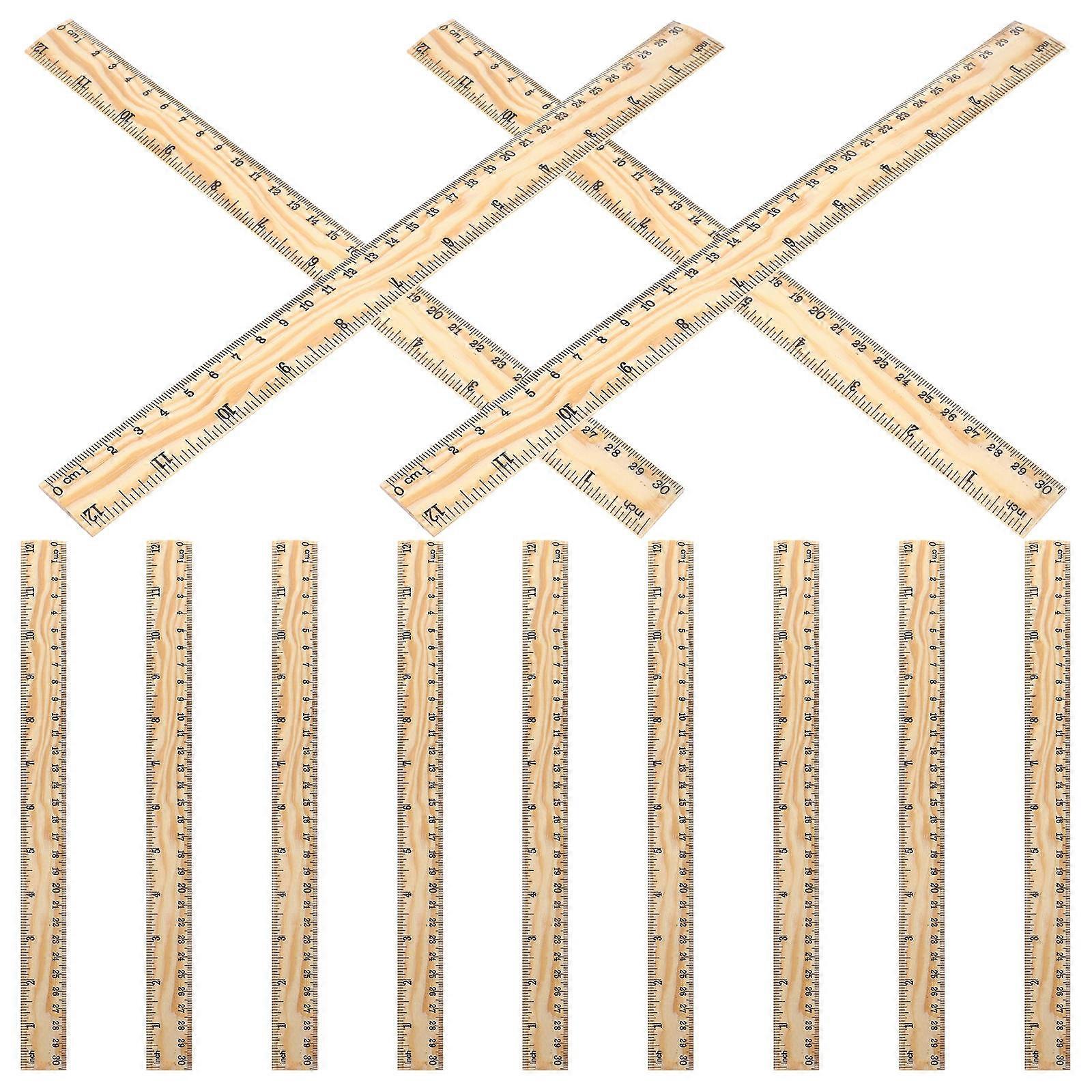 Drafting Ruler 26Set Wooden Yardstick Chocolate Color DIY Sewing Tool for Dressmakers Home Use