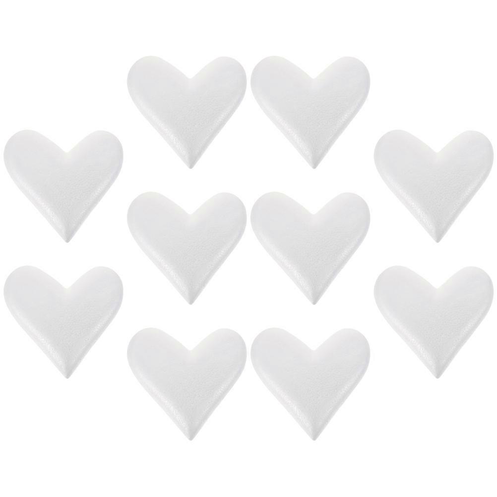DIY Foam Hearts For Craft Enthusiasts And DIY Lovers Suitable For Weddings And Parties In White Color 10Pcs