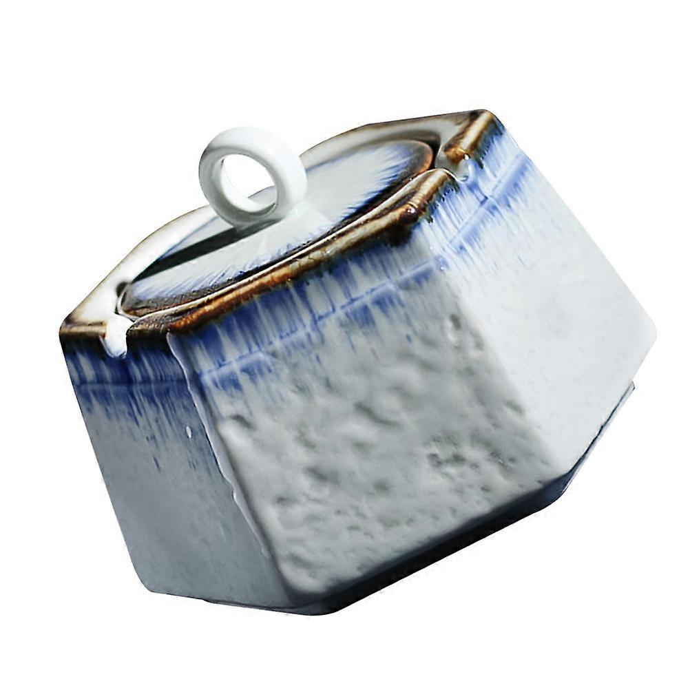 Stylish Smooth Ceramic Ashtray With Lid Suitable For Home Use And Restaurant Use Featuring Multipurpose Design 1 Pc