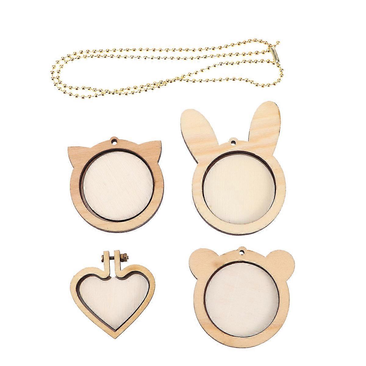 5 Pcs Mini Wood Embroidery Frame For Home Decoration And Crafting Projects Available In Light Yellow With Smooth Finishing