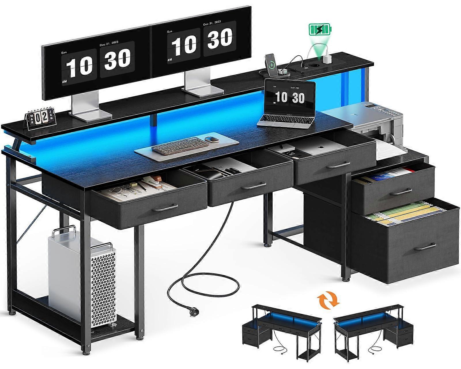 Kirjoituspöytä Led Ac Usb 160 Cm