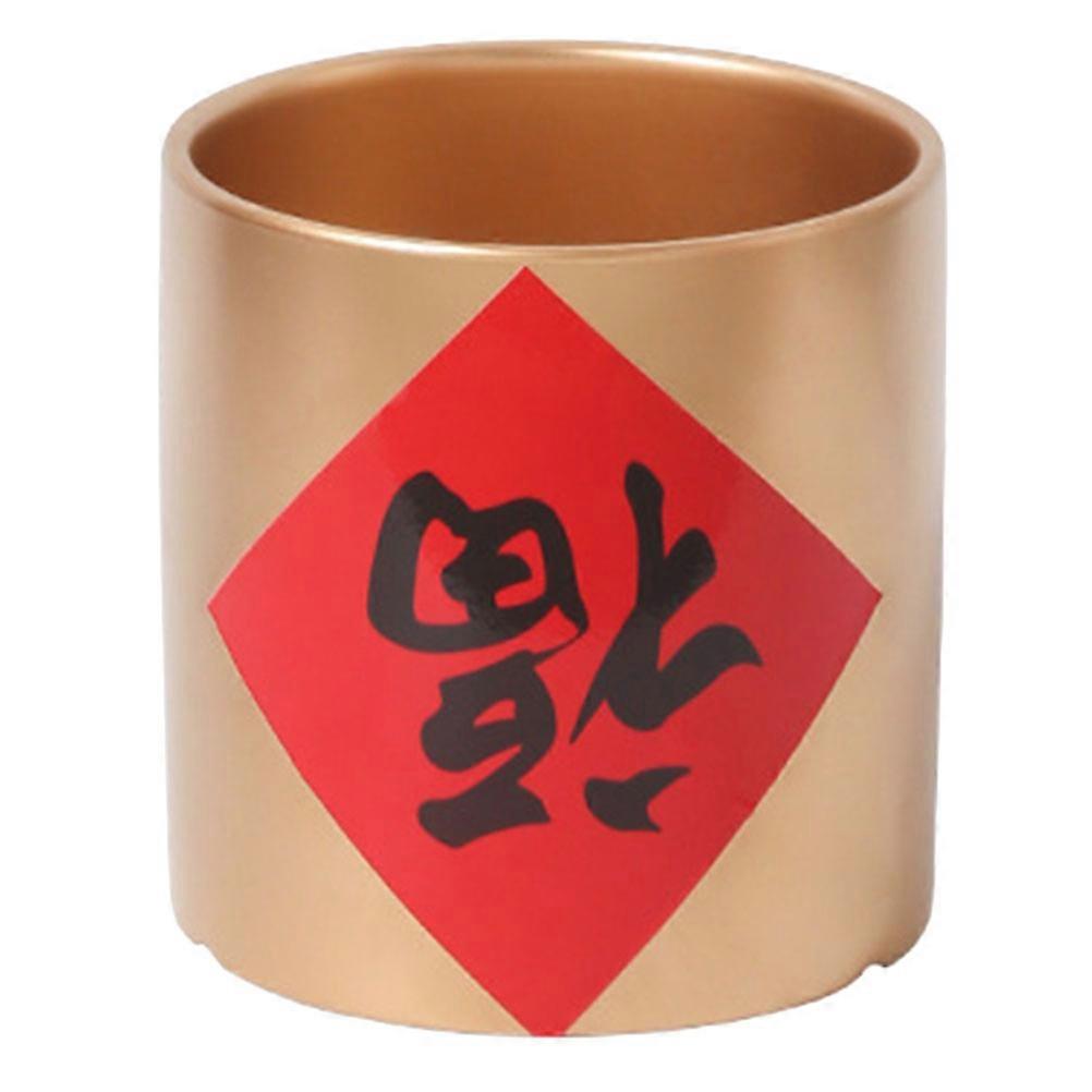 Golden Flowerpot 1 Set Round Ceramics Suitable For Planting Succulent Plants In Various Occasions