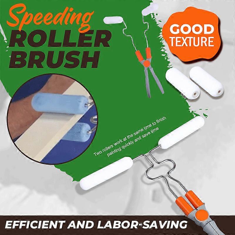 Paint Roller S Double Paint Roller Adjustable Brush Wall Corners Corners Furniture Pipes with 4 Sponges Painting Supplies
