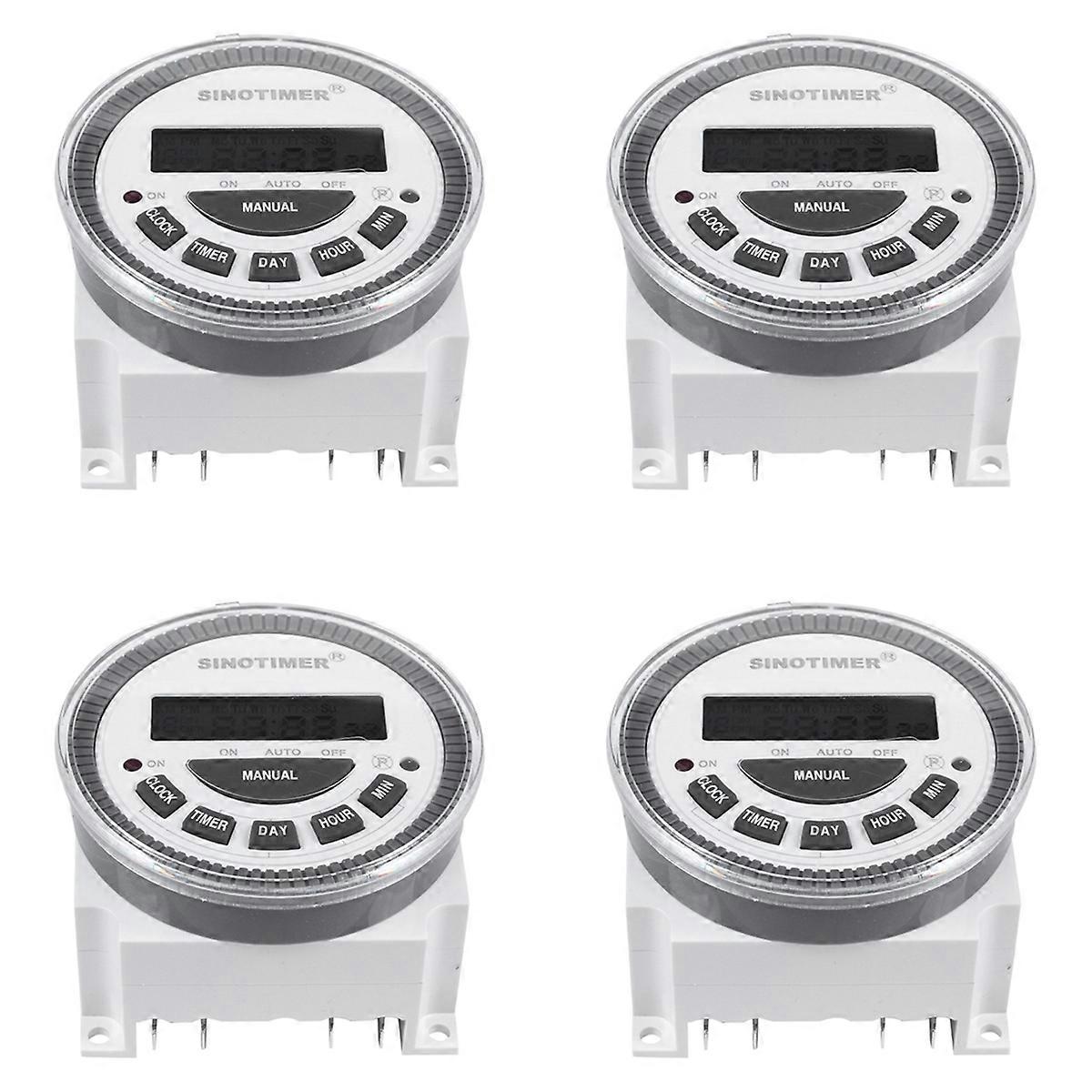 4X Tm-619H-2 230Vac Weekly Programmable Digital Timer Lighting Switch Output 220V Voltage with Cover