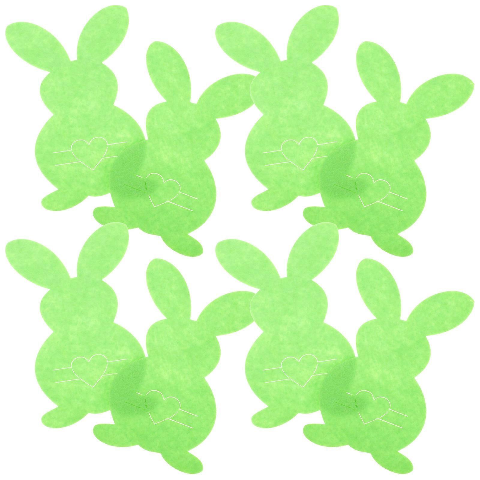 Light Green Rabbit Shaped Cutlery Pouch for Storage during Easter Party Tableware Decoration 8Pcs