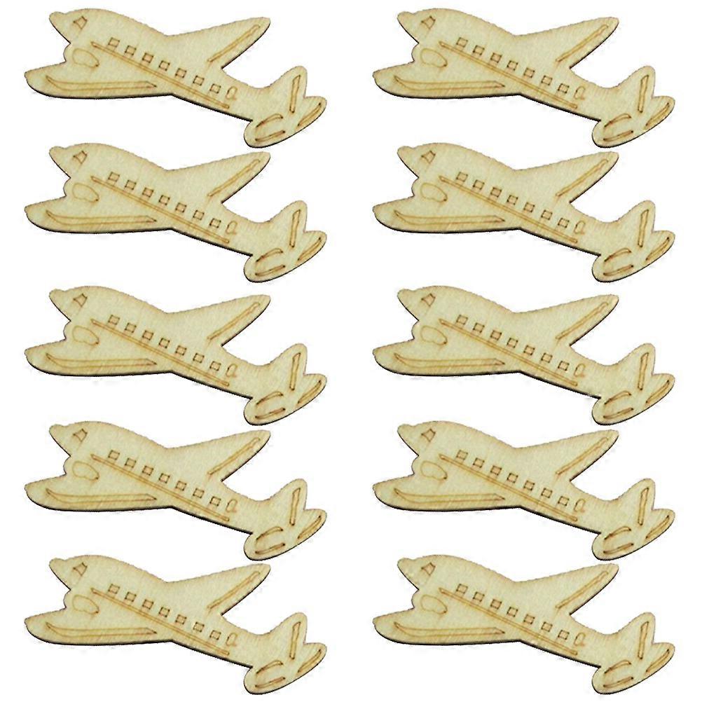 Wood Airplane Cutouts for Decorating 10 Pcs Light Brown Wood Game Pieces Craft Projects Safe
