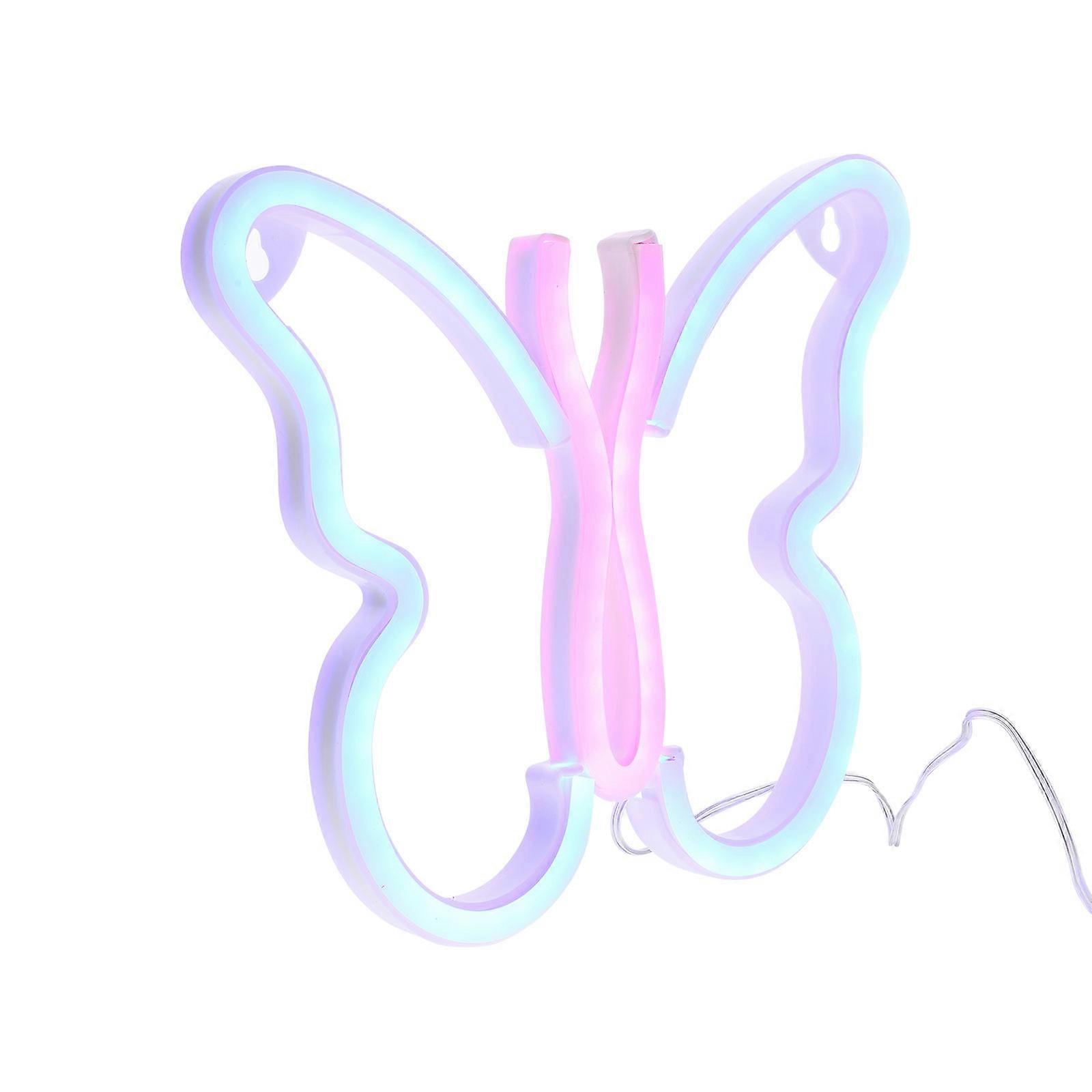 Creative Design Butterfly Neon Light Lamp Sovrum AAA-batterier krävs 1Pack