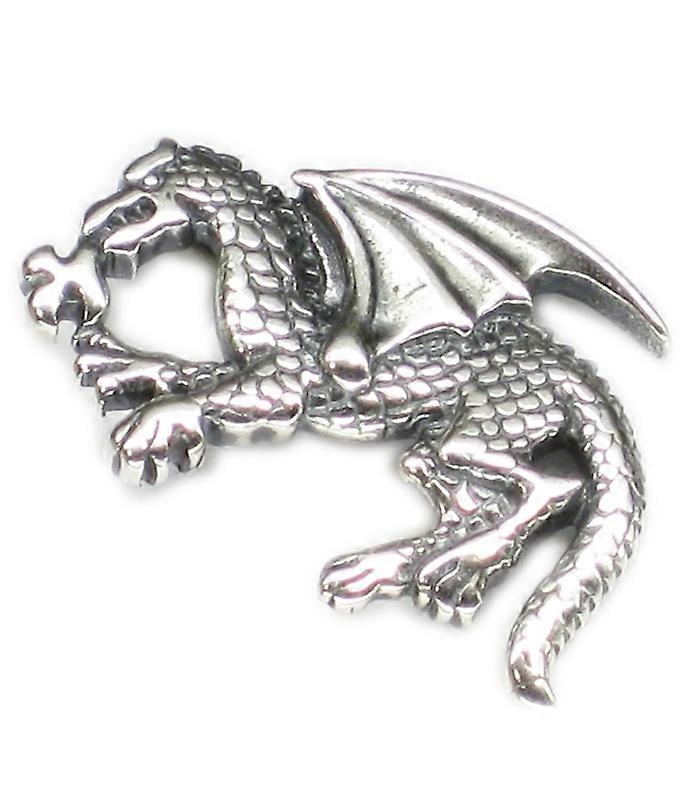 Dragon Sterling Silver Pendant  Dragons Pendants