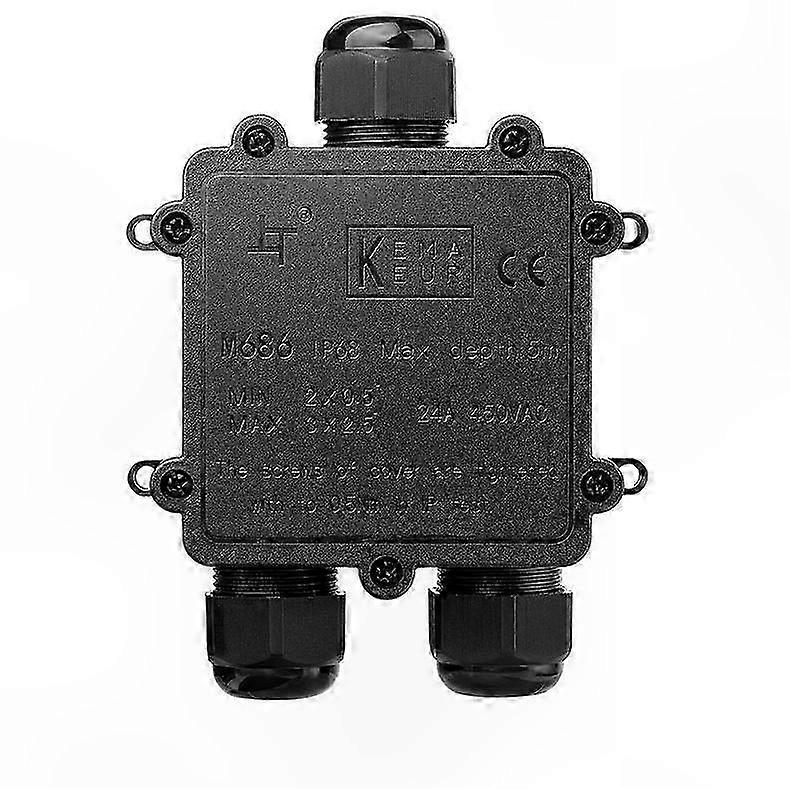 Waterproof Junction Box IP68 - 1 In 2 Out Coaxial Cable 5-14mm Connection Solution