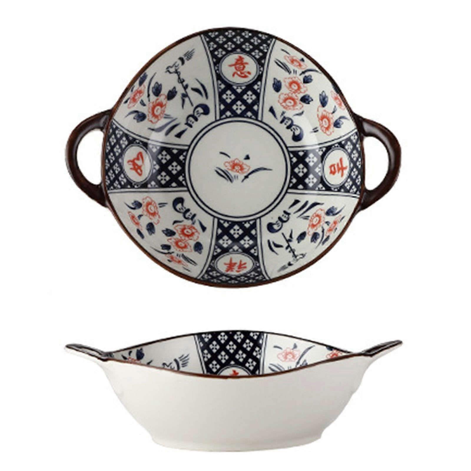 Ramen bowl, ceramic instant noodle bowl, large ceramic ramen bowls with handle, 2piece set, deep onion soup bowl, oven, microwave