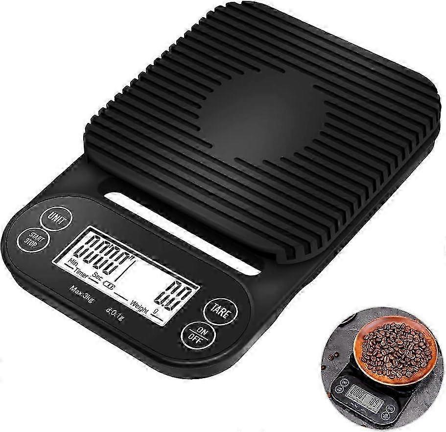 kitchen scale, digital coffee scale, electric kitchen scale, black
