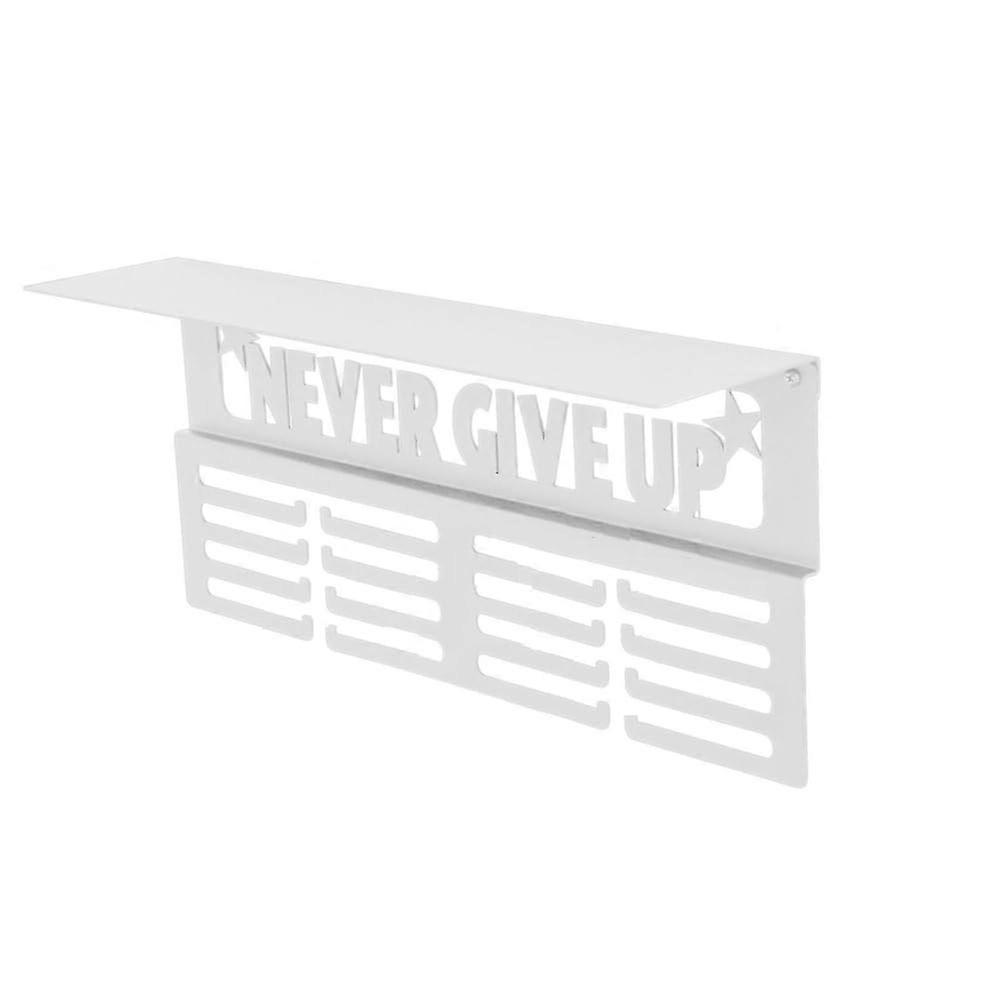White medal hanger with shelf Easy to install metal trophy shelf for walls for sports medals
