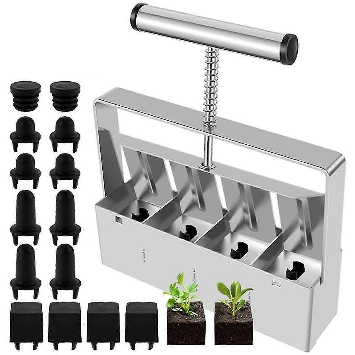 Soil Blocker with Seed Pin, Handheld Soil Blocking Tool, Handheld Seedling Incubator for Seed Starti-Good