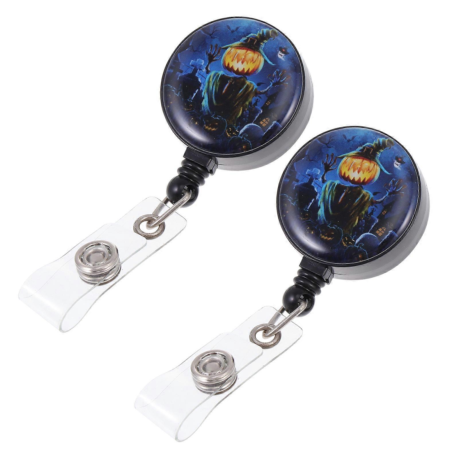 Rotary Id Badge Holders For Maintenance Workers Workers 8.5X3X1.2cm Blue Easy-Pull 2Pcs