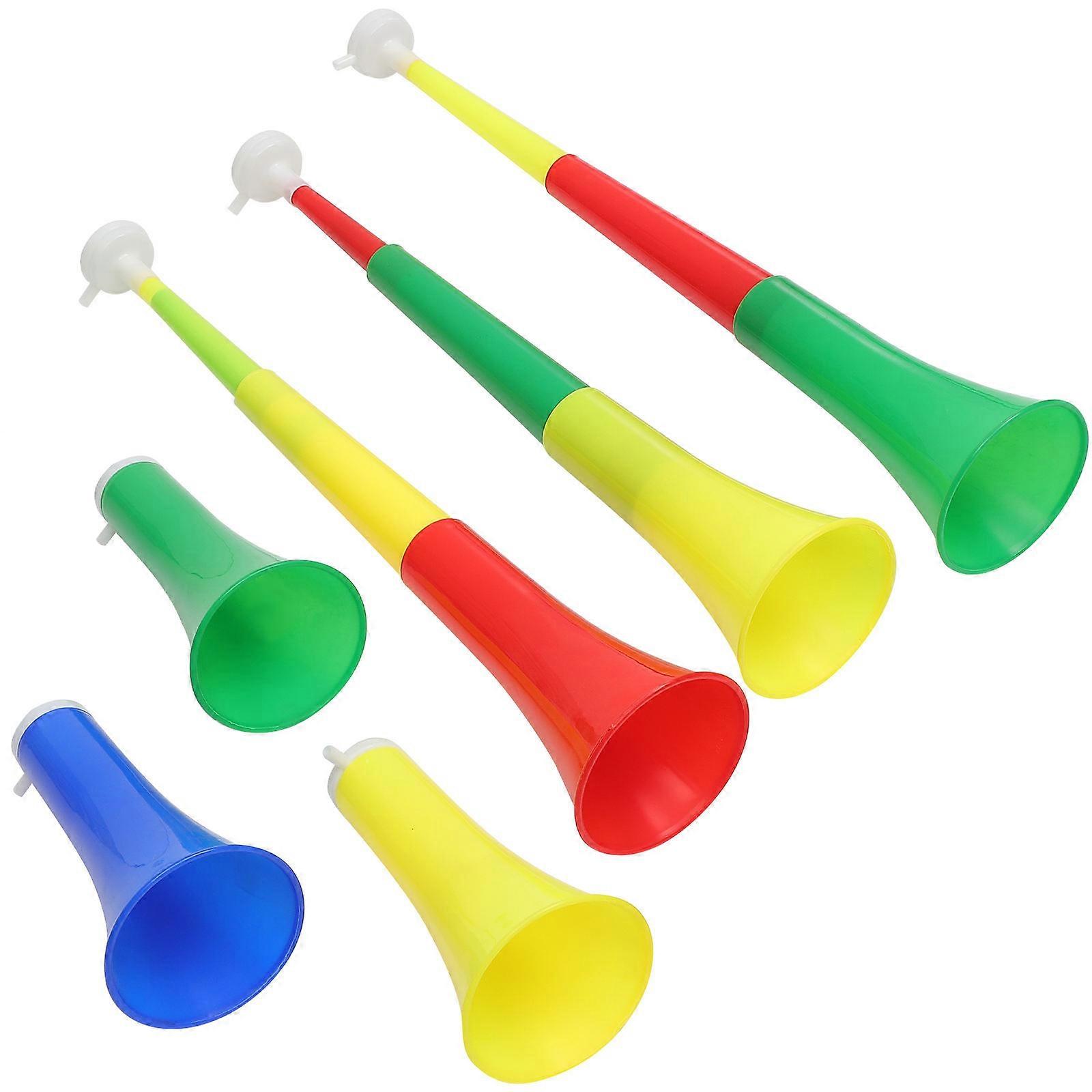 Telescopic Plastic Stadium Horn Toy with Amplification Function for Match in Assorted Color 6pcs