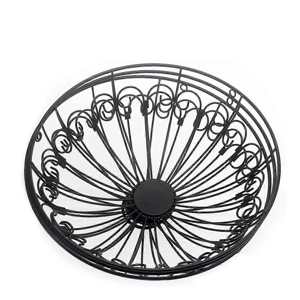 Black Iron Fruit Basket for Kitchen Storage with Detachable 3 Tier Design and Hollow Bottom 360 Degree Hook