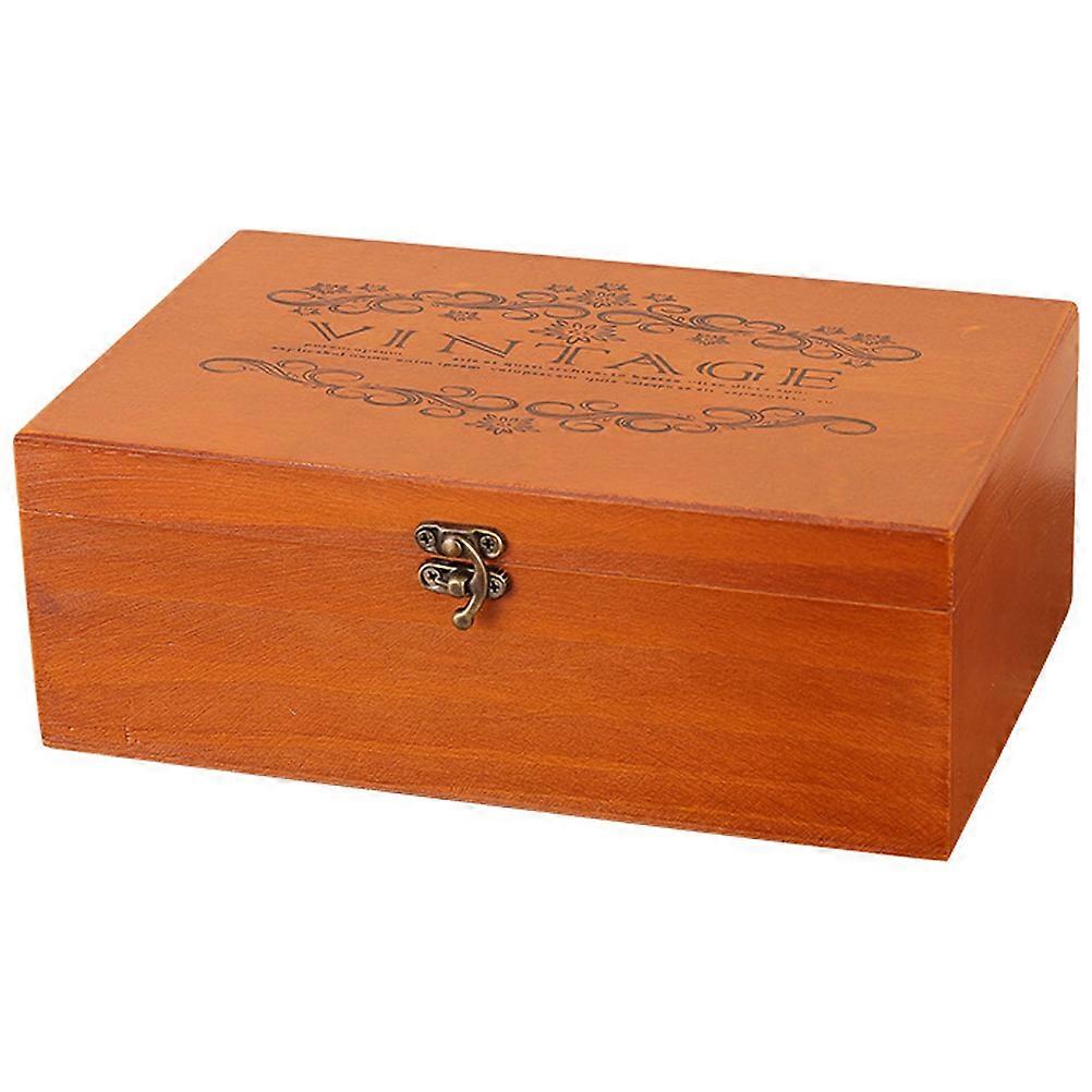 Wood Box with Lid 1 Set Wooden Trinket Storage Box Desktop Arrangement Box with Lock Gift Wrapping Box