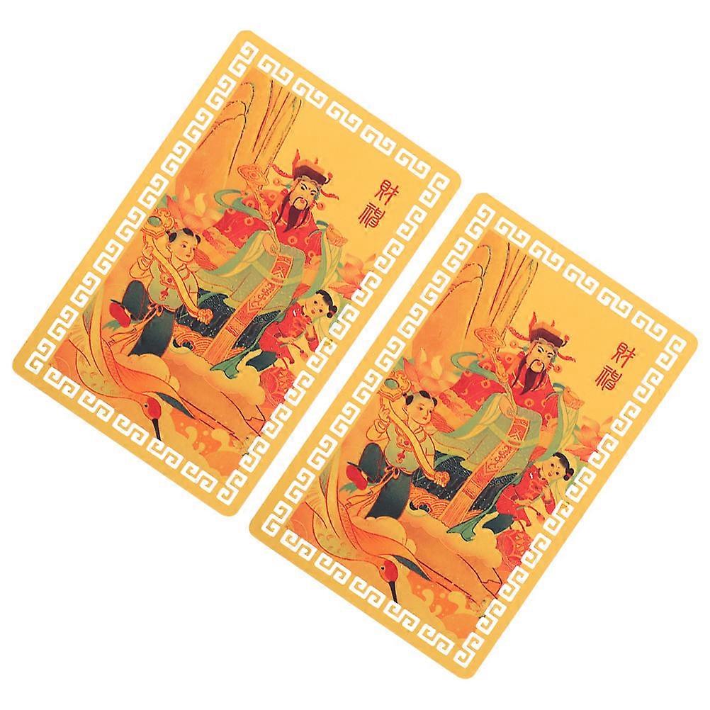 Tai Sui Amulet Card 2Pcs Assorted Color Design For People Seeking 2024 Chen Year With Rectangular Shape