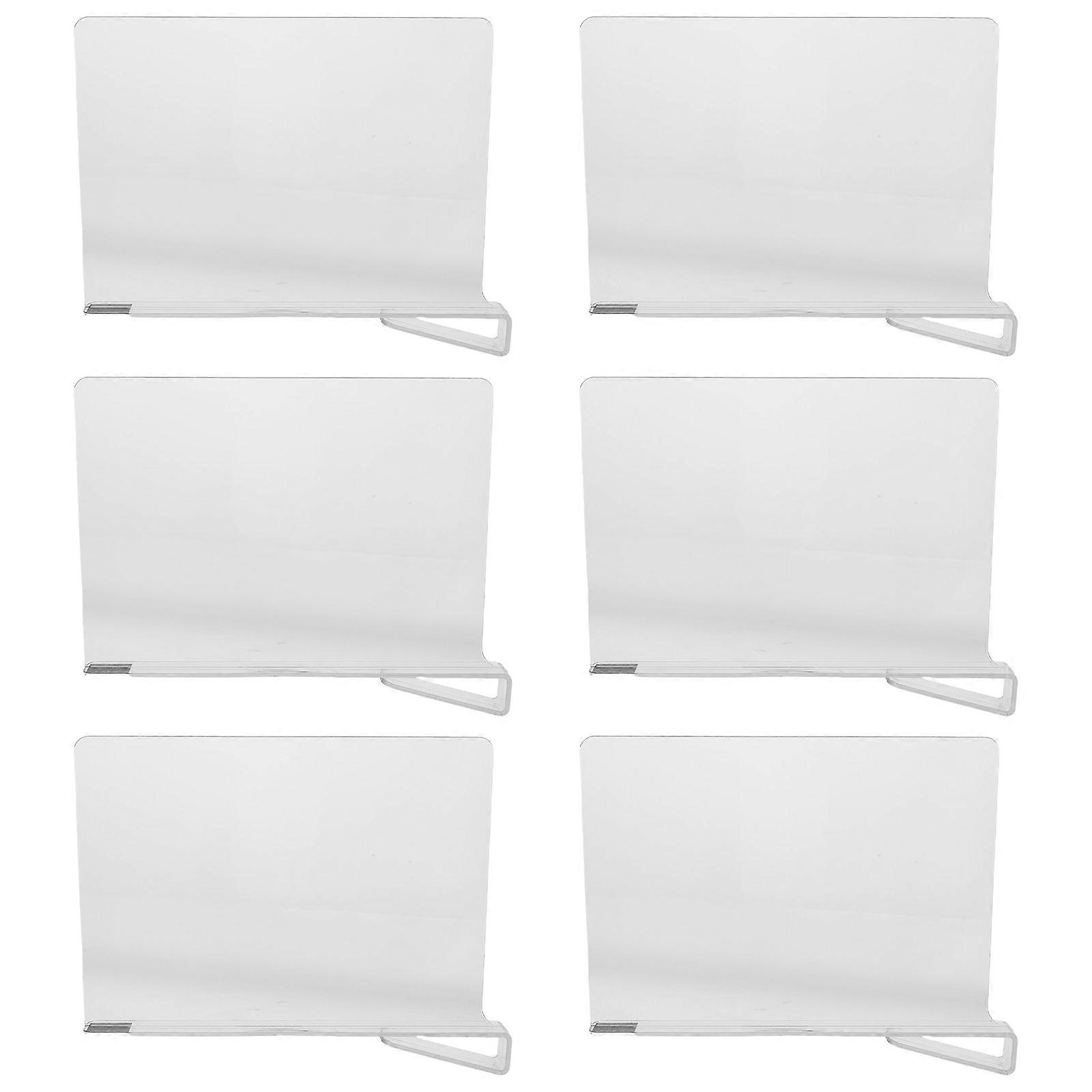 6pcs Adjustable Acrylic Shelf Dividers for Closet Organization – Clear Wardrobe Separators Easy to Install, Compatible with Various Shelves, Protect