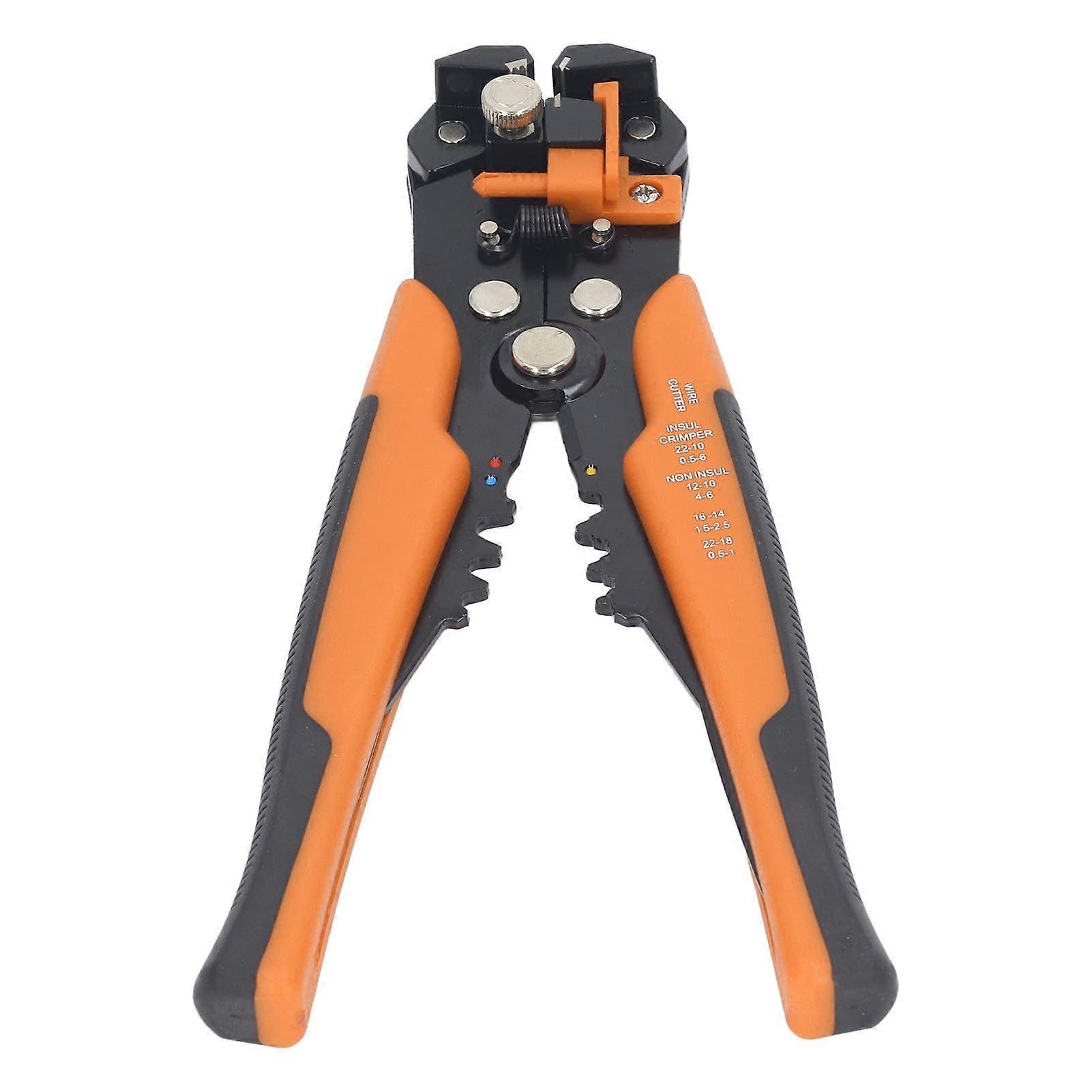 Automatic Wire Stripper, Durable Carbon Steel 5-in-1 Wire Stripping Tool for Electricians, Orange Color, Heavy-Duty Design