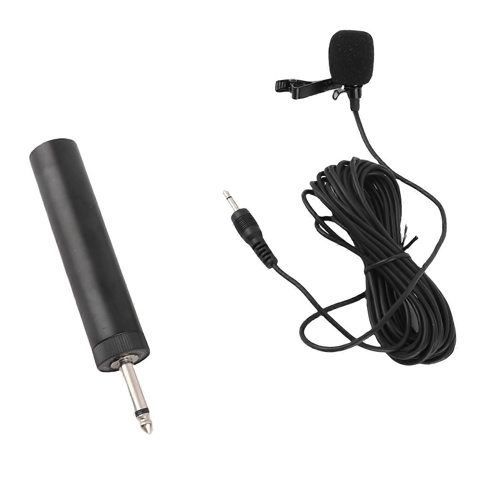 Wired Lavalier Microphone Noise Canceling Omnidirectional Condenser Lapel Mic with 3.5mm 6.5mm Jack for Instrument Mixer 