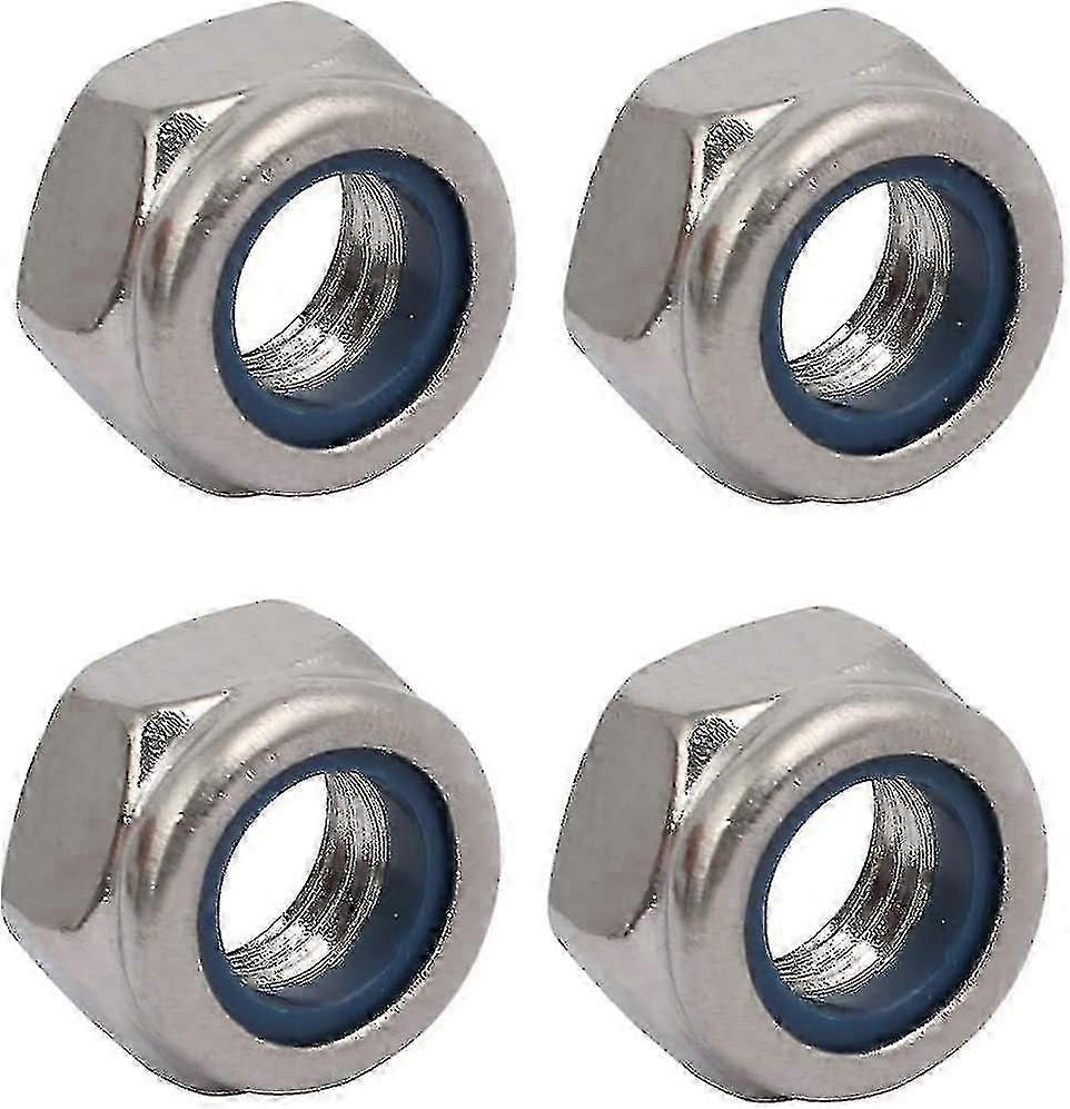 Lock Nut Left Hand Thread M8*1.25mm Metric Thread Silver Galvanized 50pcs