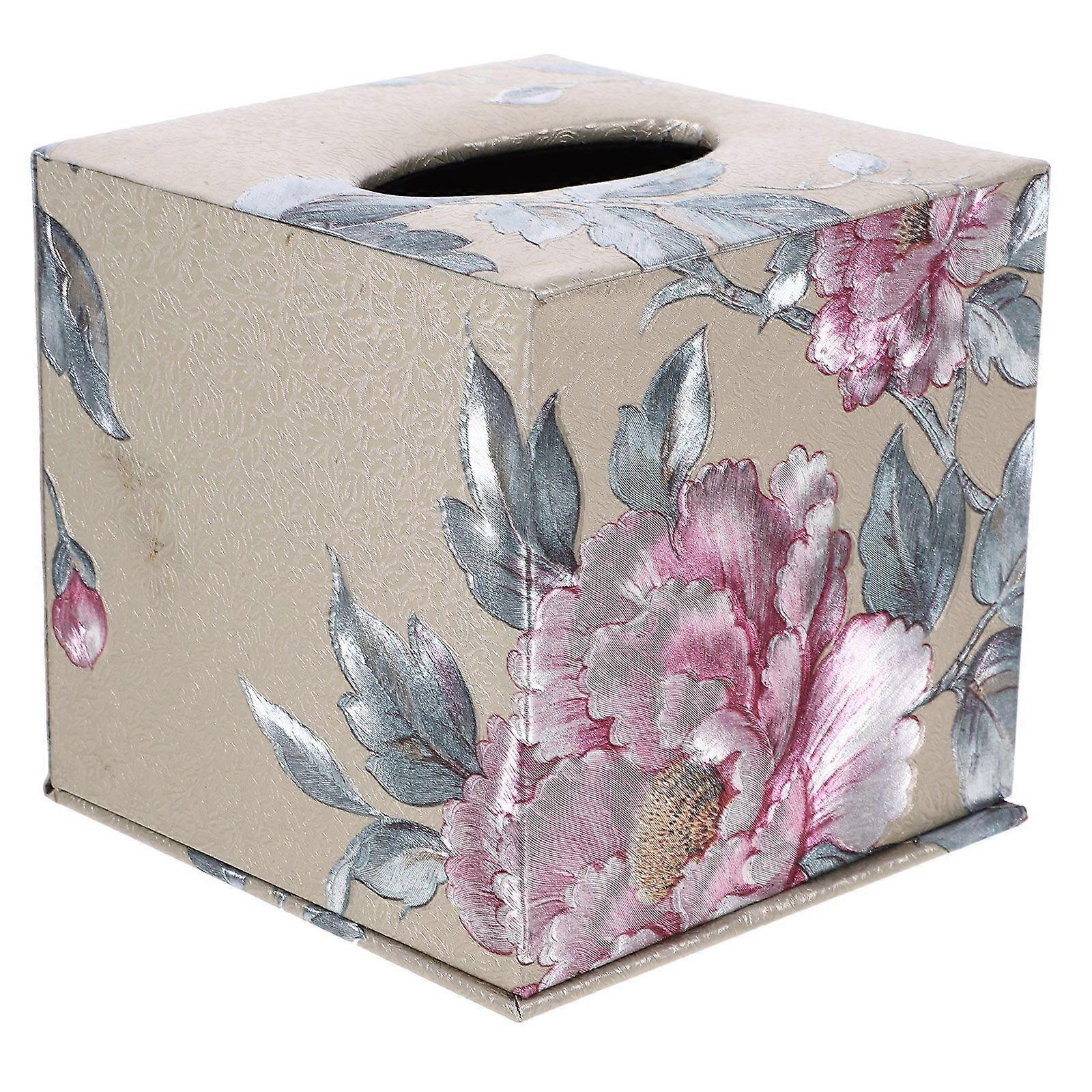 スクエアティッシュボックスホルダーティッシュキューブボックスカバーバースルームフェイシャルティッシュホルダー