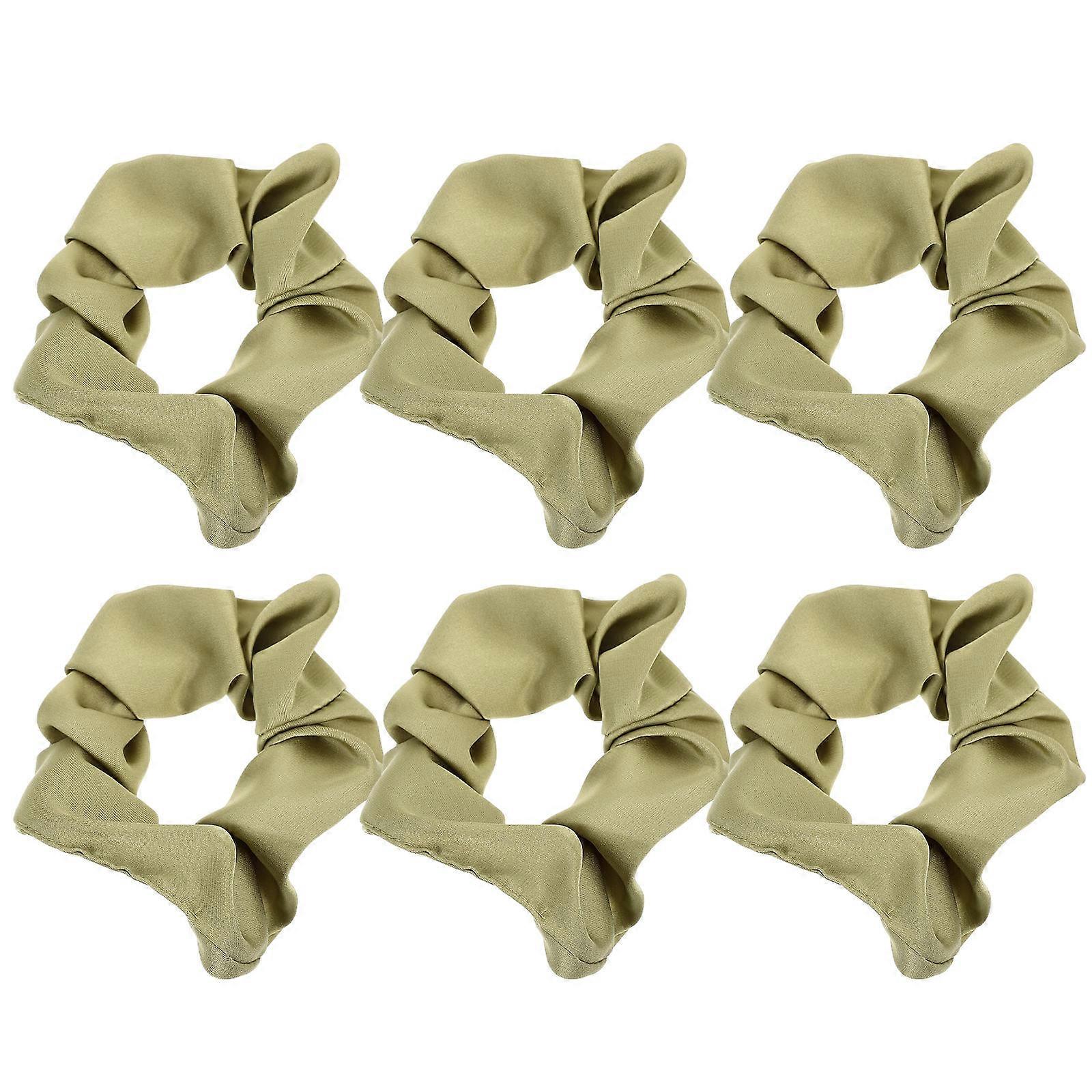 Hair Scrunchies 6Pcs Elastic Hair Rings Ideal for Parties and Work with Silk Satin Material in Green