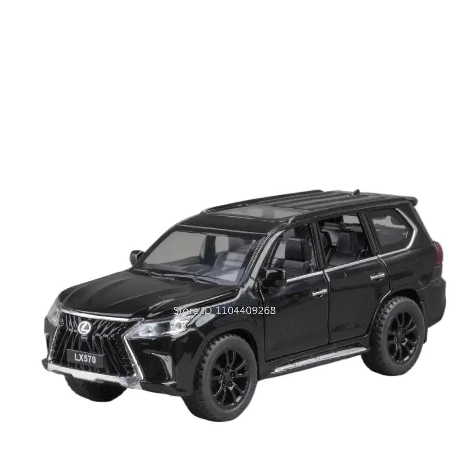 Scale model car in 1:32 scale for Lexus LM300H LX570 SUV alloy diecast MPV vehicle scale model ornaments collection finished car model (LX570 Black)