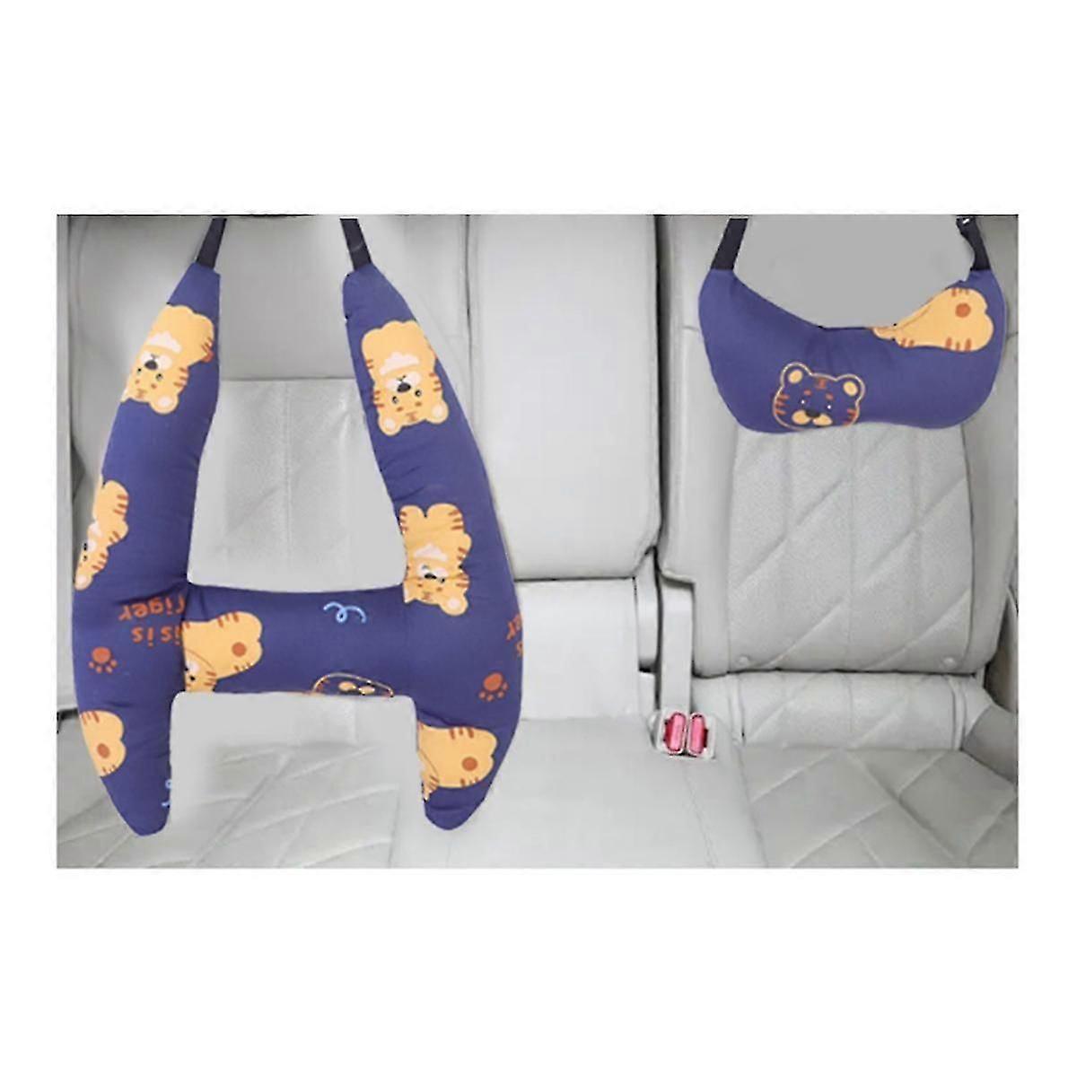 Oreiller de voyage en forme de H pour enfants et adultes, soutien-tête de cou de sommeil de voiture, coussin de siège de voiture mignon, oreiller de cou de sécurité pour enfants et