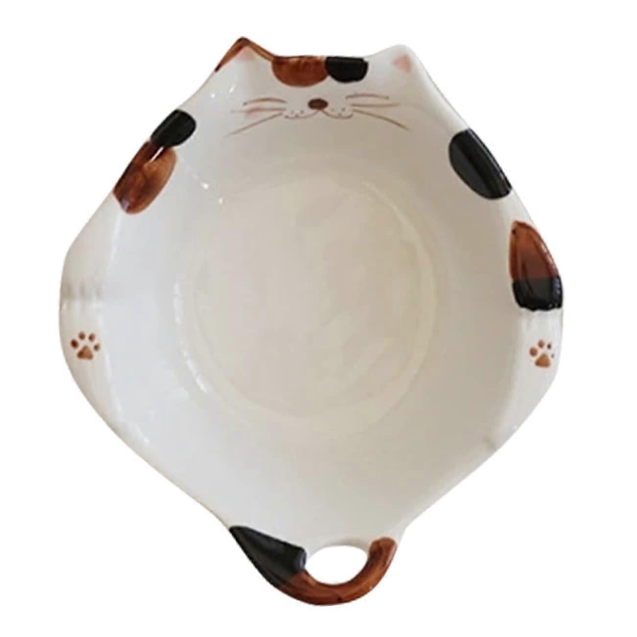 Cereal Bowl Set Cat Raised Ceramic Breakfast Salad Bowl Lightweight Elegant Design 20 Oz