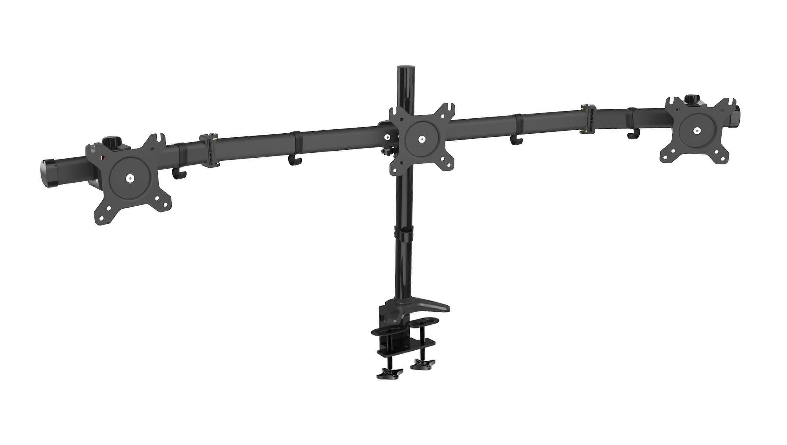 Monitor desk mount for 3 screens from 15 to 27 inches metal VESA 75/100 HF330C