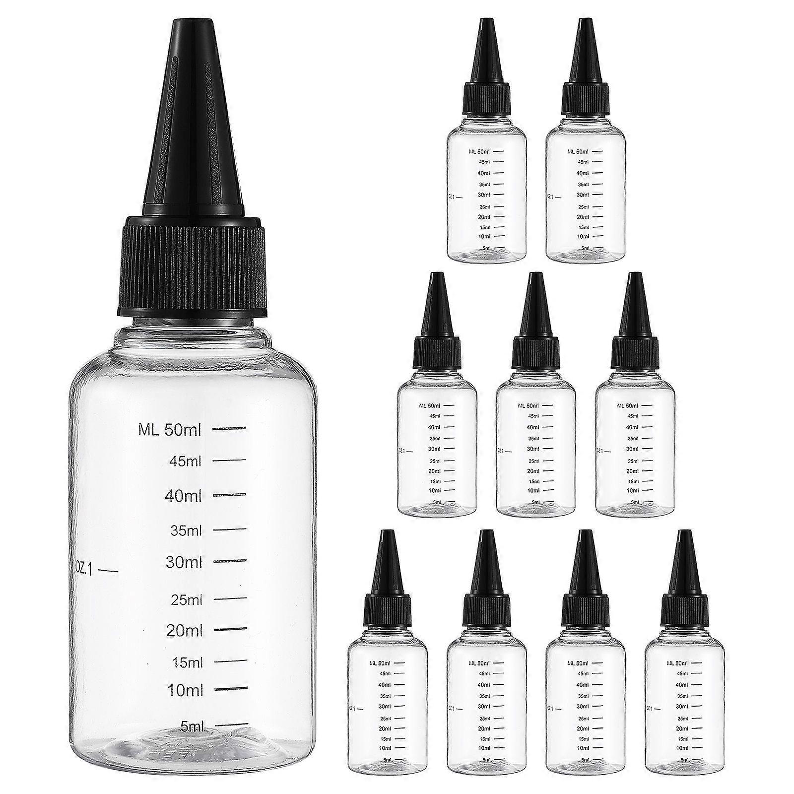 10Pcs Pointed Mouth Cosmetics Bottle Squeeze Empty Bottles Applicator Car Scratch Repair Paint Dispenser 50ml