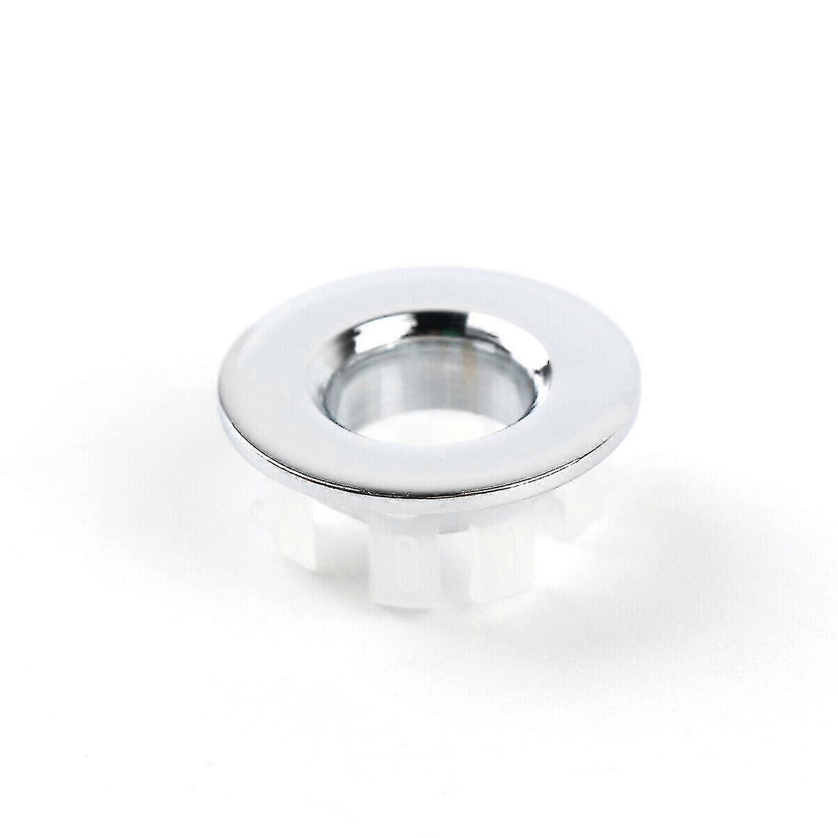 Bathroom Basin Sink 2pcs Round Overflow Ring Chrome Hole Cover Insert Spare Part