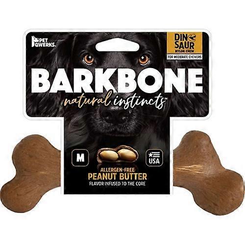 Pet Qwerks Dinosaur Barkbone Usa Wood Dog Chew, Medium, Peanut Butter