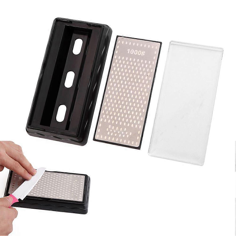 Kitchen Knife Sharpener with 400/1000 Grit Double-Sided Sharpening Stone and Non-Slip Base