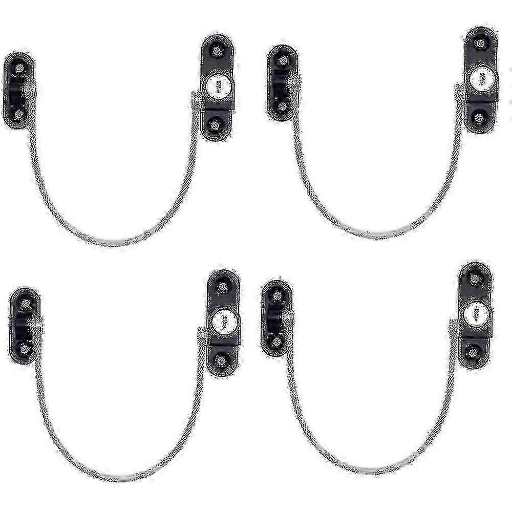 4-Piece Baby Safety Window Restrictor Locks in Black for Childproofing and Home Security