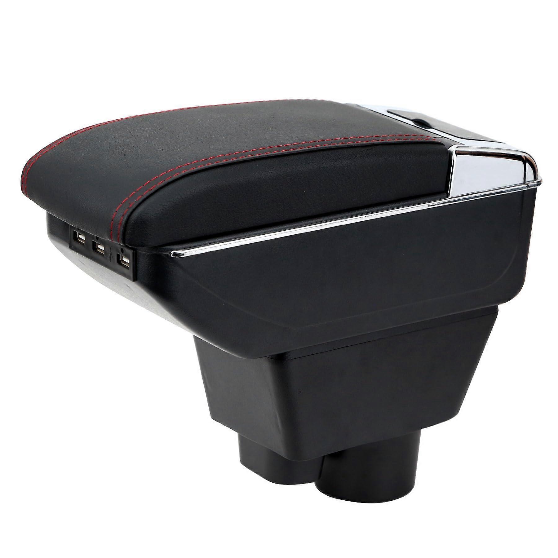 for Vauxhall Opel Corsa F Armrests Double Layer Centre Console Large Storage Box with Cup Holder with 7 USB Charging Port