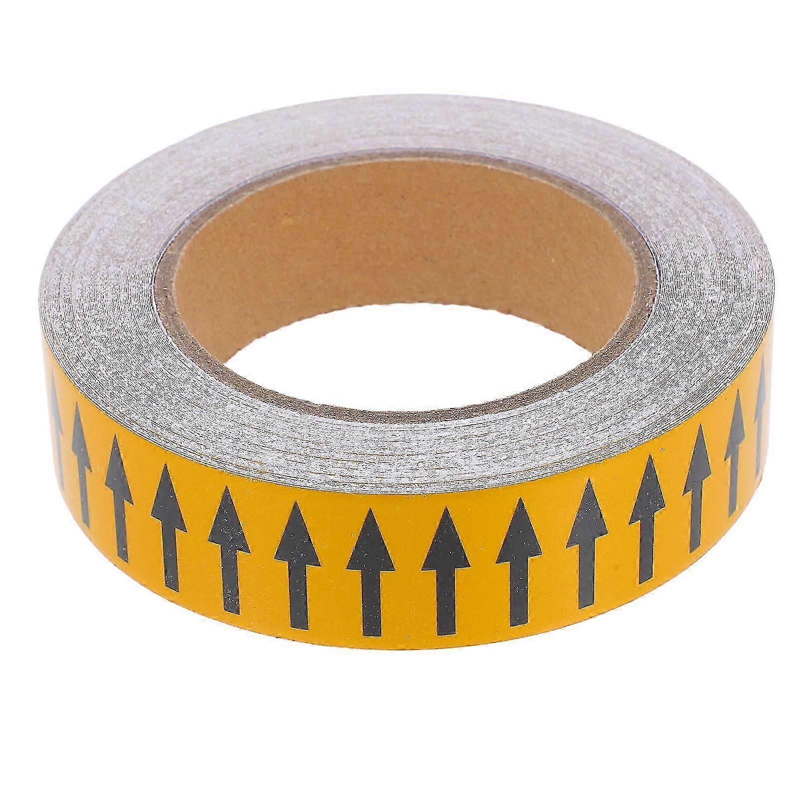 تحديد أنابيب الغاز السهم الشريط تدفق اتجاه تحديد لاصق دعم أصفر 30 مم * 20 متر سلامة وسم 1 مجموعة