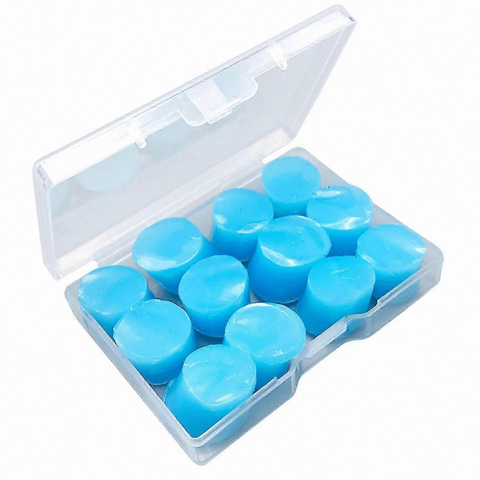 Soft Clay Ear Plugs, 12-Pack, Noise Reduction, Lightweight & Portable, 0.8cm Diameter, Blue