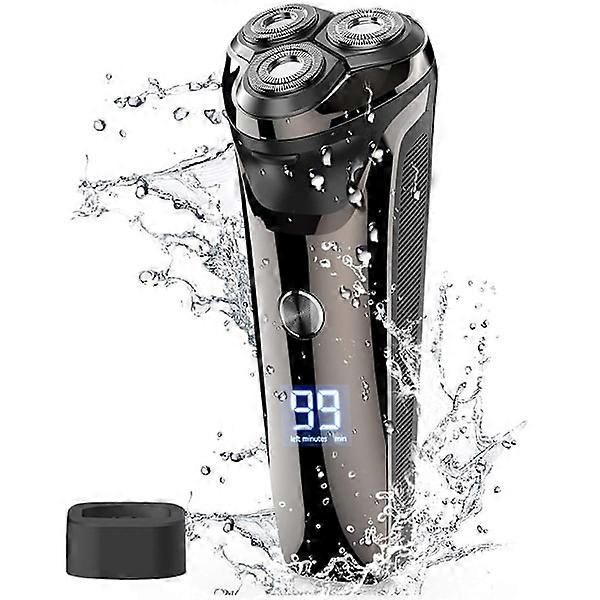 Digital Electric Shaver for Men Waterproof Cordless Dry Wet Travel Beard Razor With Pop Up Sideburns