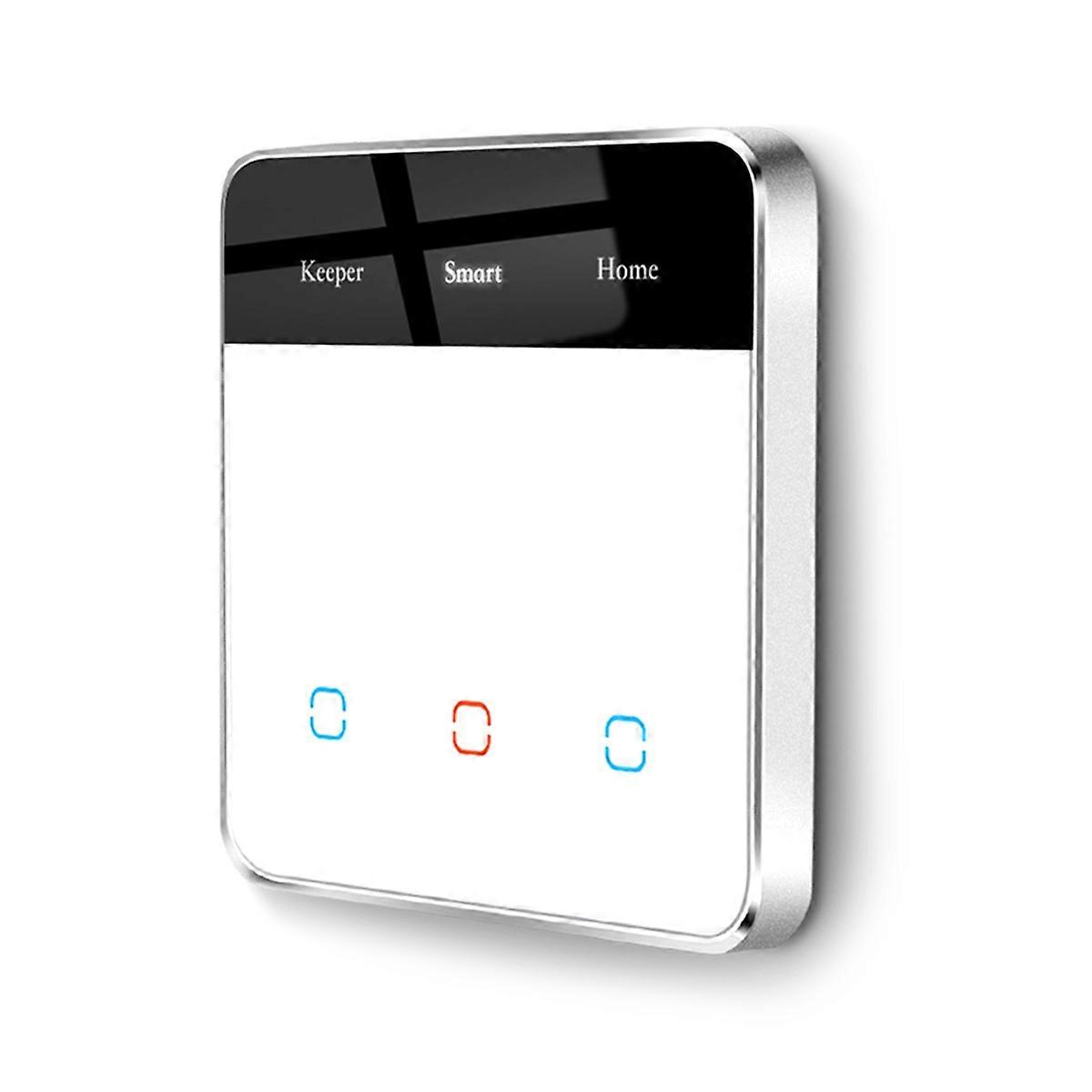 Tuya Smart Home WiFi Display Light Switch Glass Touch Switch for Three-Way Switch White