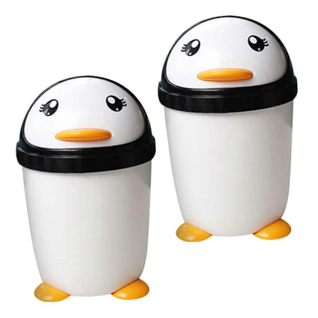 Trash Can 2Pack Swing Lid, Large Capacity Plastic Dustbin For Office Car Home, Kids Design