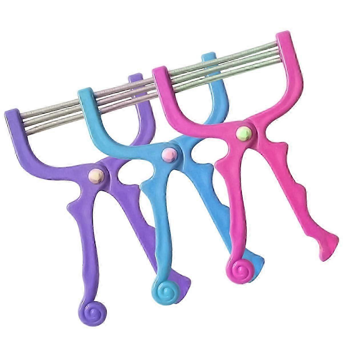 3-delt ansigtshårfjernersæt bærbar smertefri epilator til hårfjerning i ansigtet velegnet til pande, kinder, overlæbe og tilfældig farve