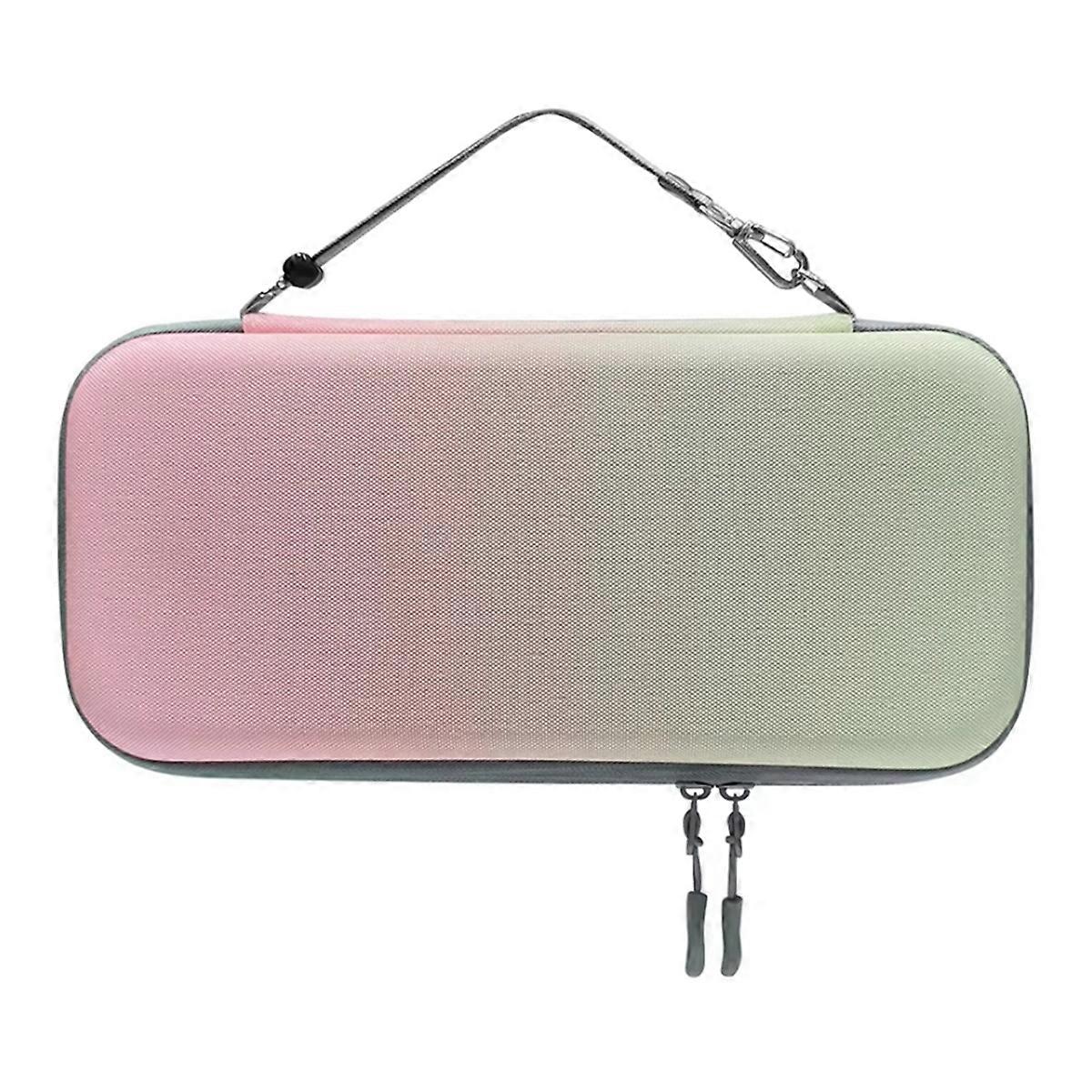 Travel Carrying Case for Switch 2 Host Protective Portable Hard Shell Case with Dual Zipper Ergonomic Handle Pink Green