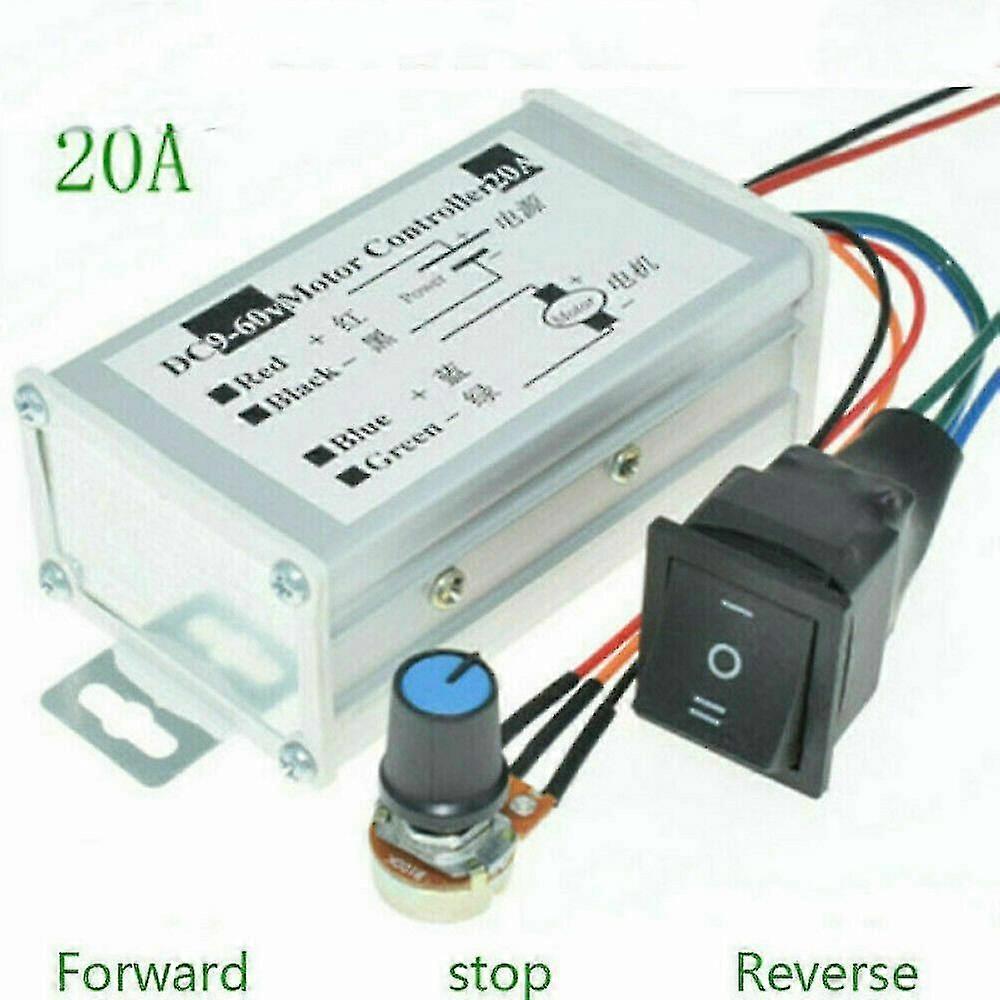 Dc 9-60v 12v 24v 36v 48v 20a Pwm Motor Speed Controller Cw Ccw Reverse Switch--