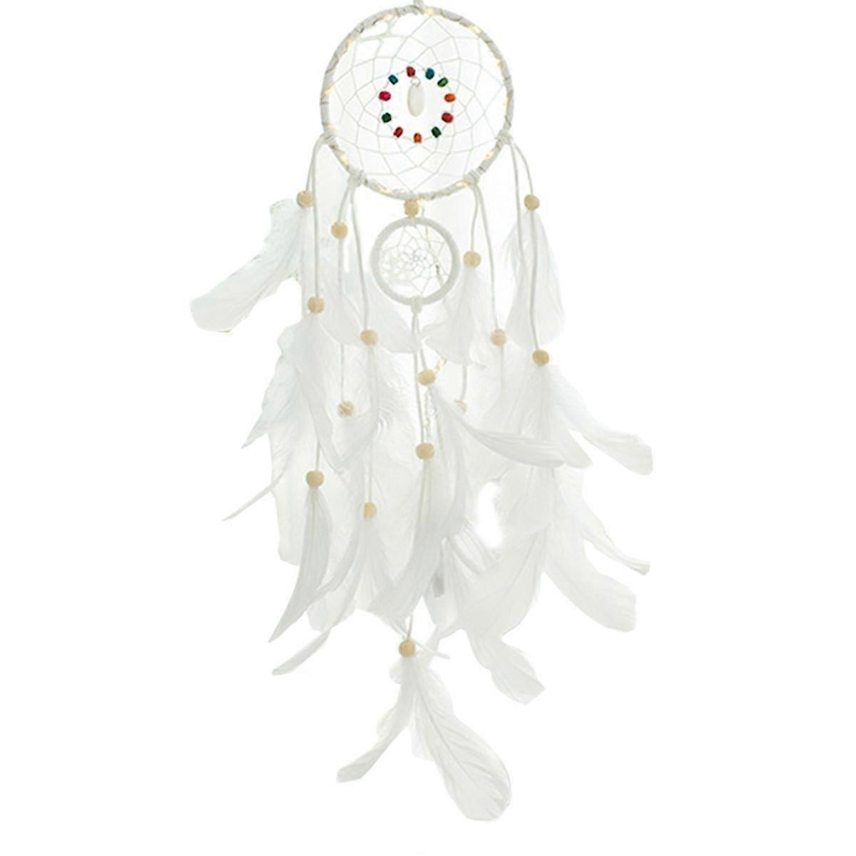 Dream Catchers, Boho Dream Catcher Handmade Feather with Lights, Home Decor Gifts for Friends, Wall