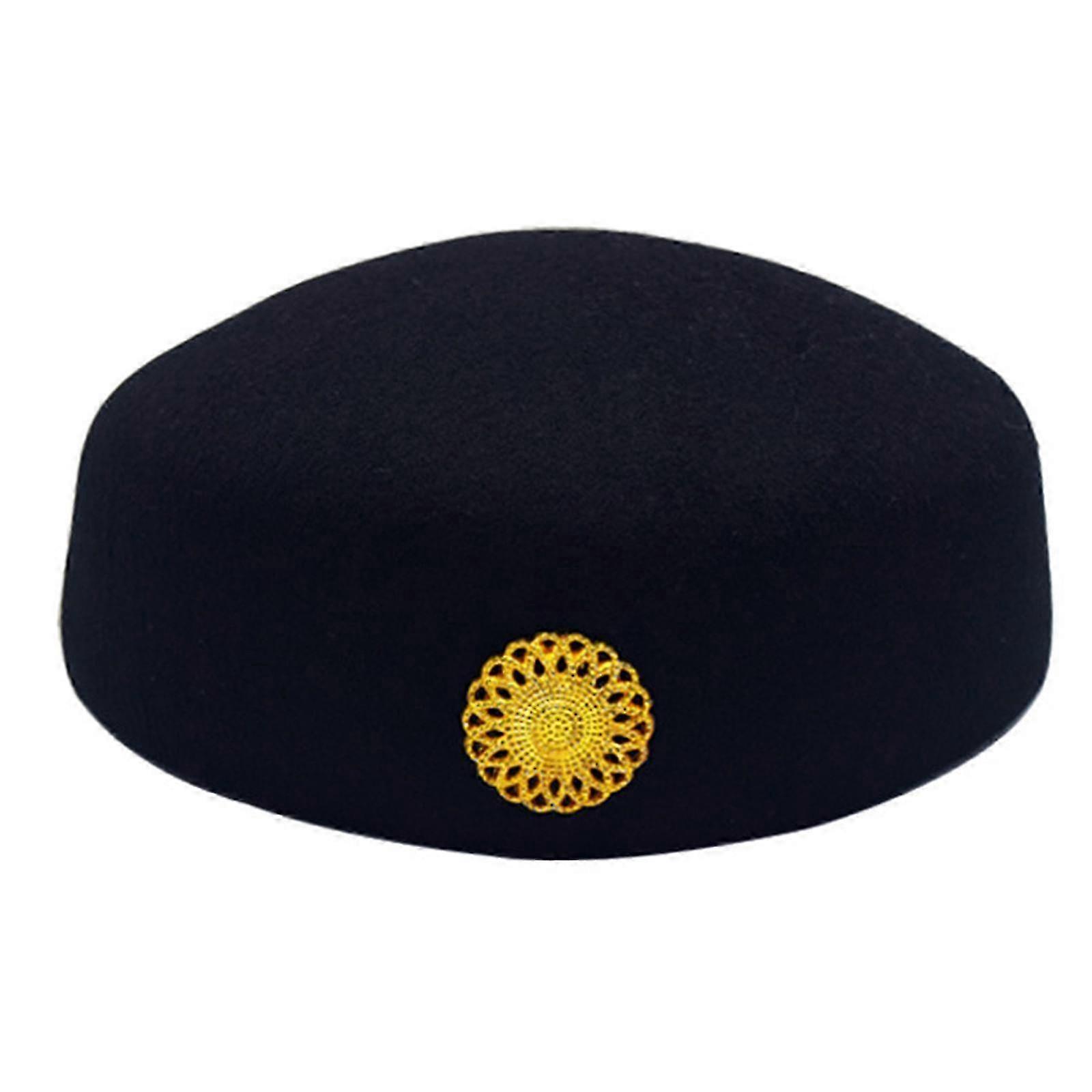 Enhanced Women's Beret-Style Airline Hat with Pillbox Design for Flight Attendants