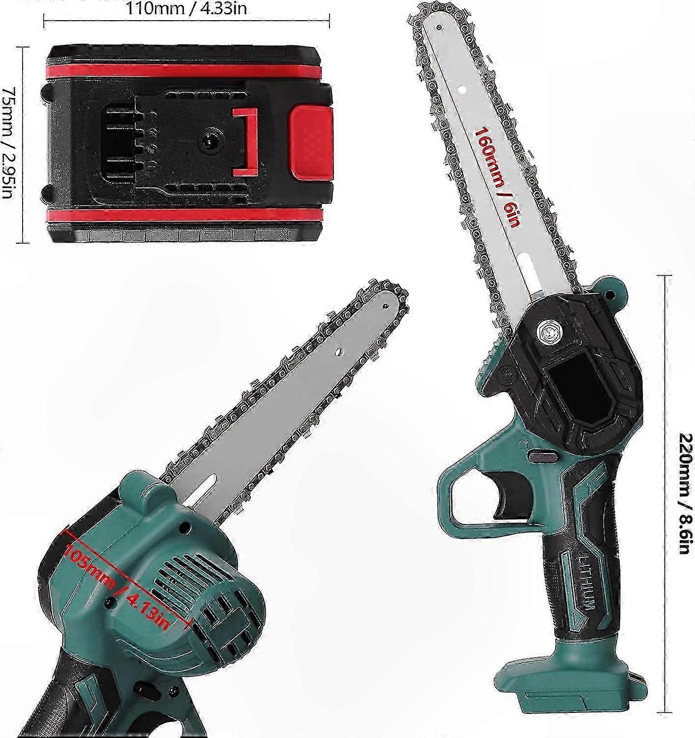 Electric Pruning Saw, 21V Cordless Chainsaw with Battery, Compact Garden Tool for Wood Cutting and Branch Trimming